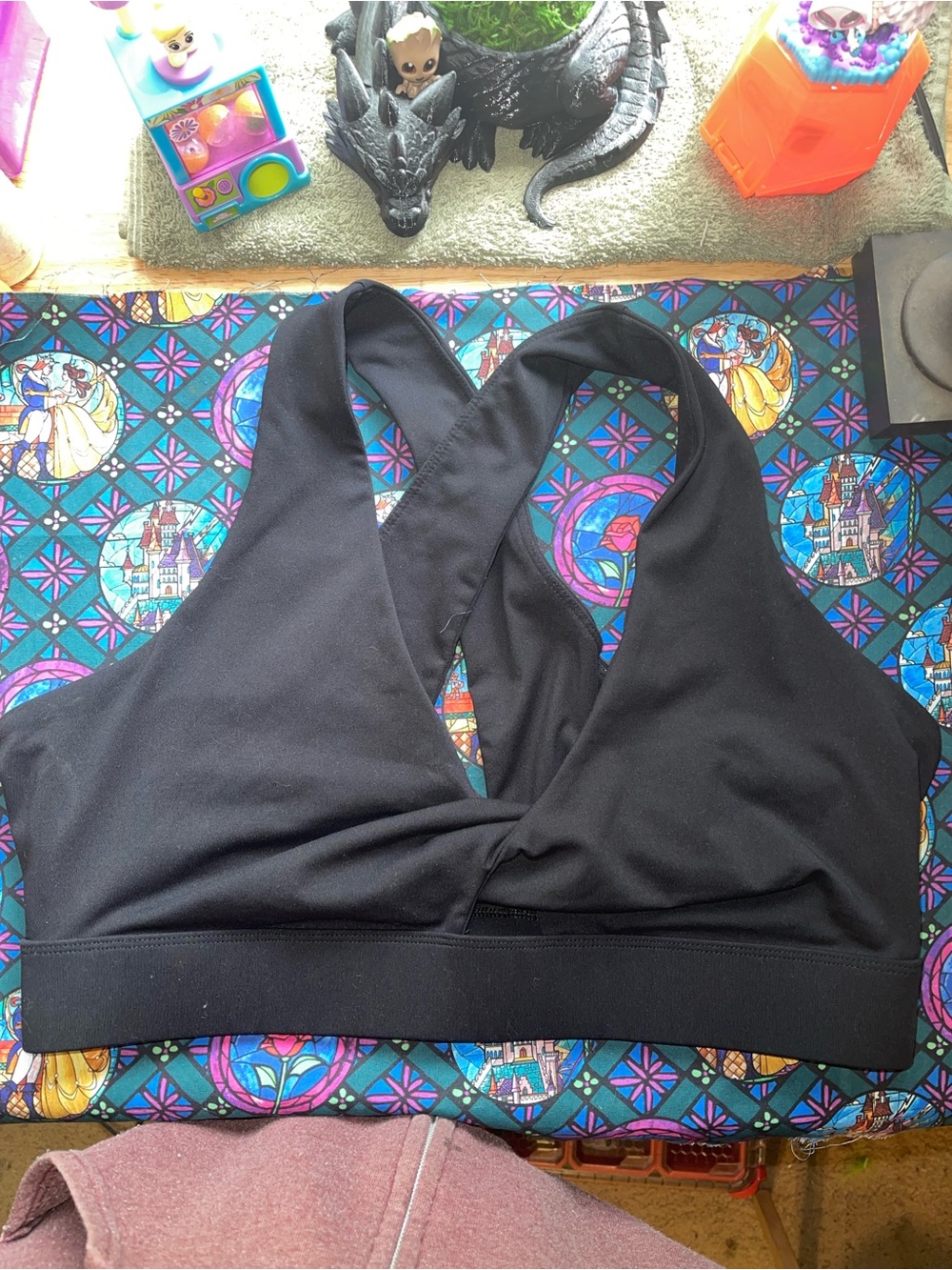 Fabletics Black Crisscross Sports Bra-2X
